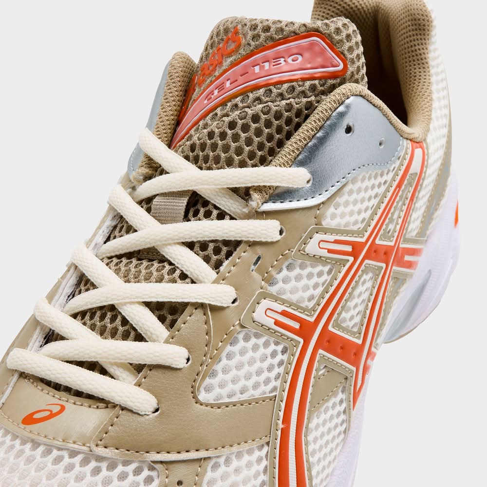 ASICS Gel 1130 Casual Shoes, Us Size 9 Cream/Vermillion Tomato